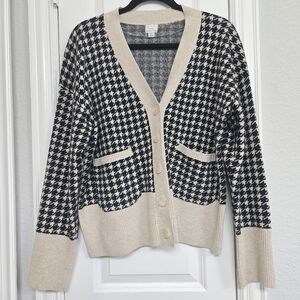 A New Day Houndstooth Cardigan Sweater